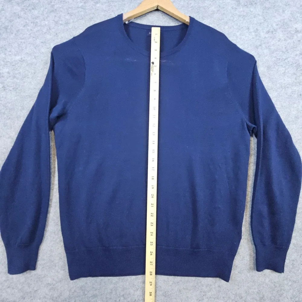 J Crew Men's Blue Round Neck Pullover Sweater Size‎ XL Merino Wool/Acrylic Blend